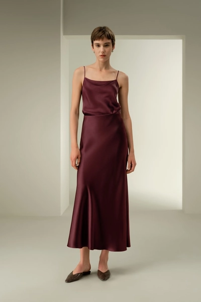 Double-Faced Silk Charmeuse Maxi Skirt