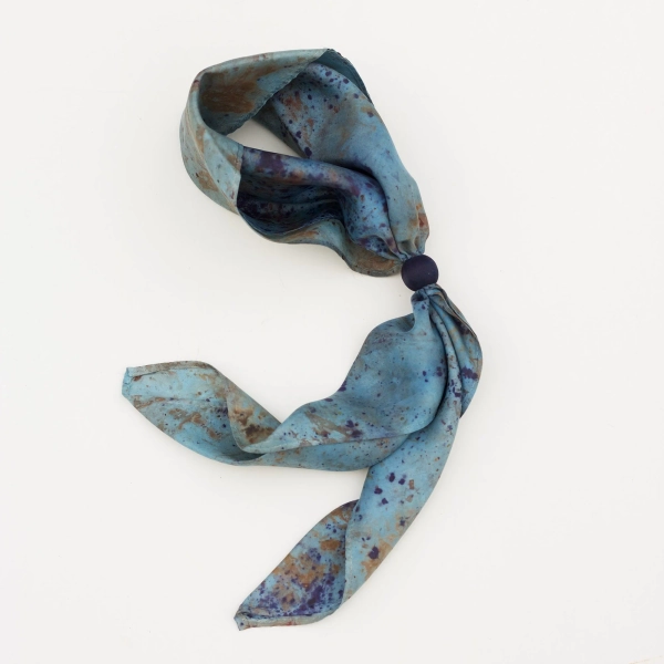 Blue Indigo Naturally Dyed Silk Scarf by Elana Bloom