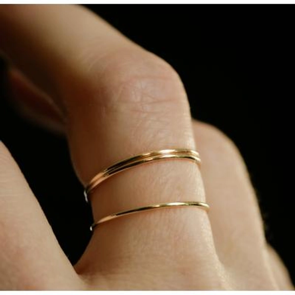Dainty stackable rings- thin wedding bands- minimalist- solid gold stacking rings- SLIP RING- Available in sterling, 10k, 14k, 14k rose gold