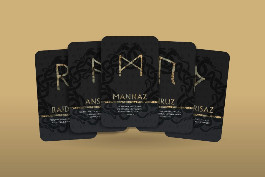The Elder Futhark Runes - Nordic Cards - Norse Cards - Norse Runes - Nordic Runes - Runic Cards