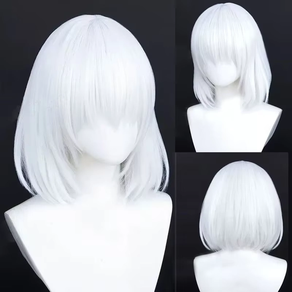 Silbrig-weiß, modisch, kurzes Haar, minimalistische Persönlichkeit, für Jungen, Cosplay-Perücke, Bühnenaufführung, Festival, Party, Hochtemperatur-Seide - AliExpress