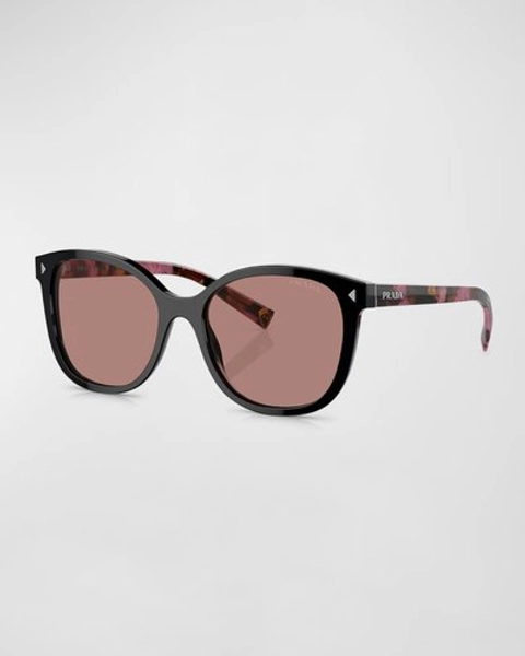 Two-Tone Acetate Square Sunglasses 