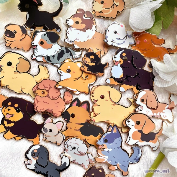Pawsome Pups Enamel Pins - Etsy