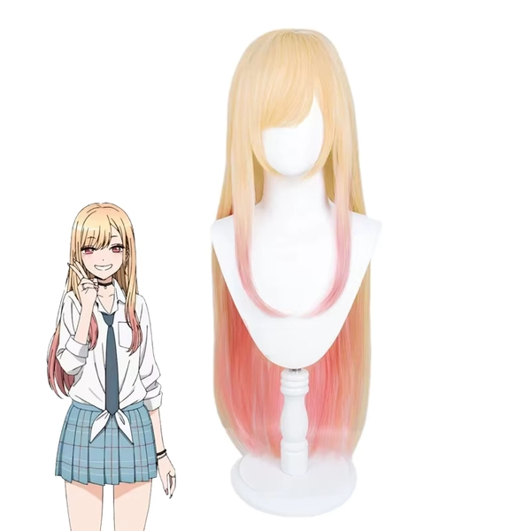 Marin wig | Long Blonde Dye Pink Cosplay My Dress-Up Darling Marin Kitagawa Wig Halloween Costume Wigs for Women - AliExpress