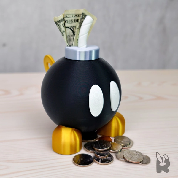 Super Mario Bob-omb Piggy Bank - Primary color: Black