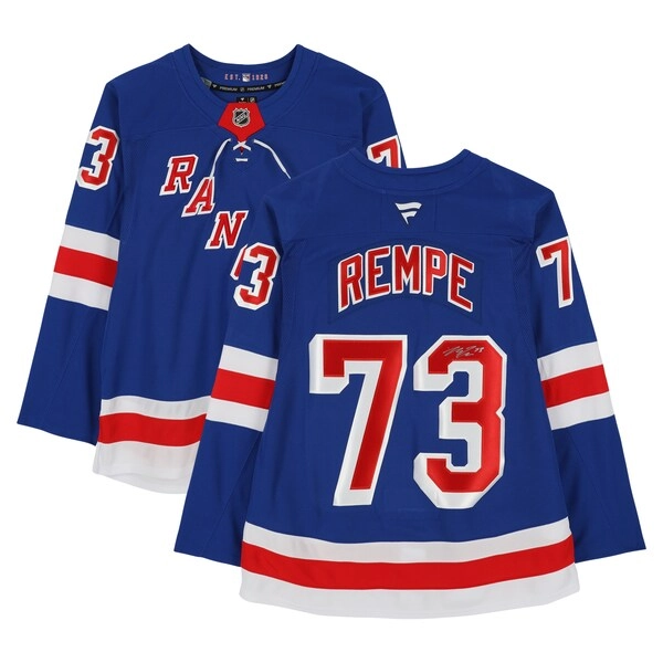 Matt Rempe New York Rangers Autographed Fanatics Authentic Blue Fanatics Premium Jersey