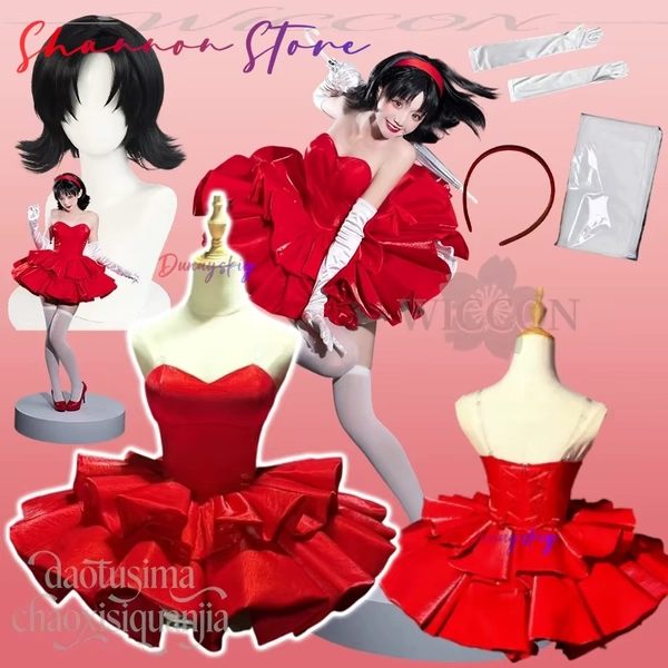 Idol CHAM! Mimaaa Cosplay Anime Blau Sxey Rot Trägerloses Kleid Abendkleid Stirnband Lolita Halloween Hohe Qualität Kostüm Cos - AliExpress 