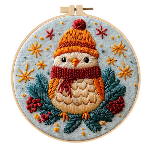 Poppy Crafts Embroidery Kit #138 - Winter Robin