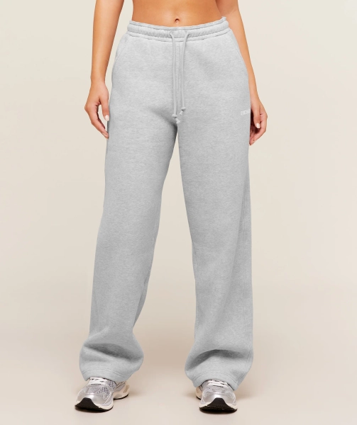 Gymshark Cosy Luxe Straight Leg Joggers - Soft Grey Marl