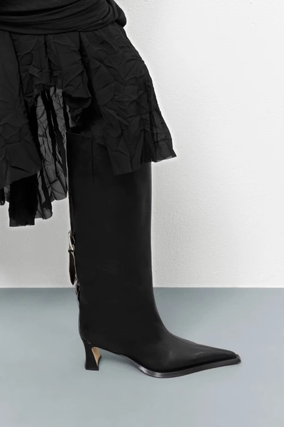 Charlene Boots - Adjustable Black Leather Belt