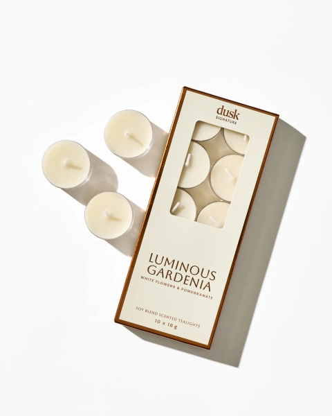 Luminous Gardenia Soy Blend Scented Tealights 10pk