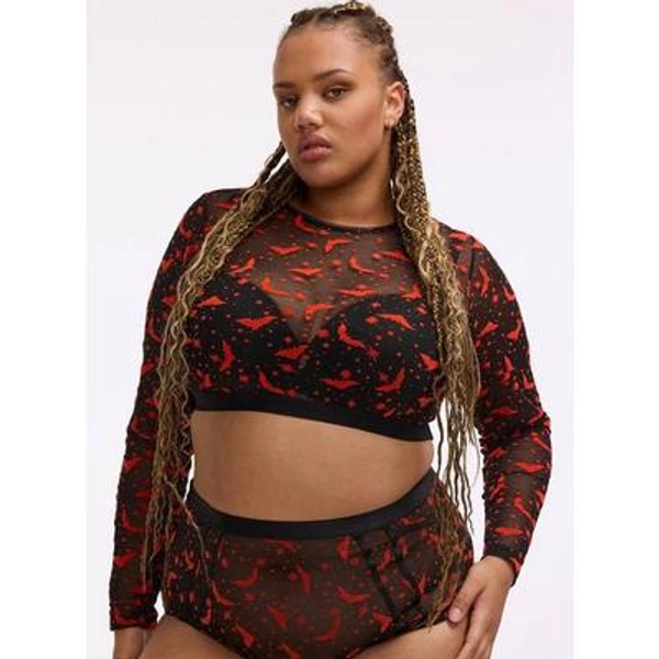 Torrid | Mesh Under-It-All Crop Top in Multi