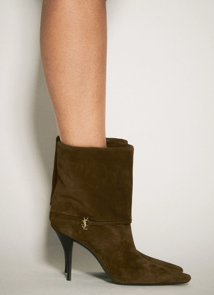 Saint Laurent Niki Suede Boots - Woman Boots Brown Eu - 38 38
