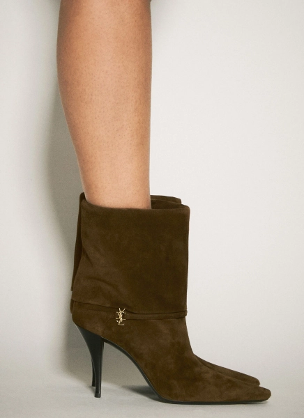 Saint Laurent Niki Suede Boots - Woman Boots Brown Eu - 38 38