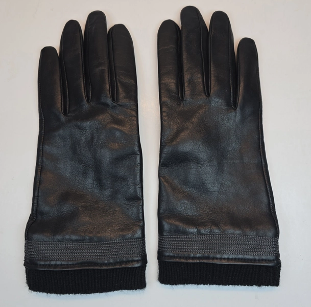 Vintage Fownes Brothers Leather Gloves Unisex Black Lined Size 7.5