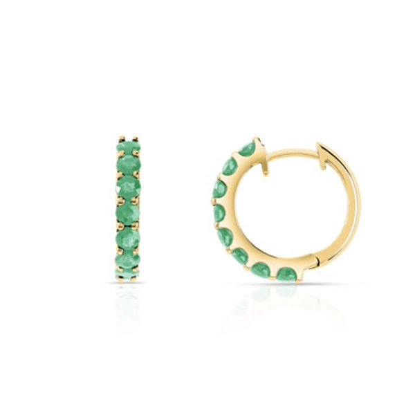 Créoles or 375 jaune émeraudes | MATY