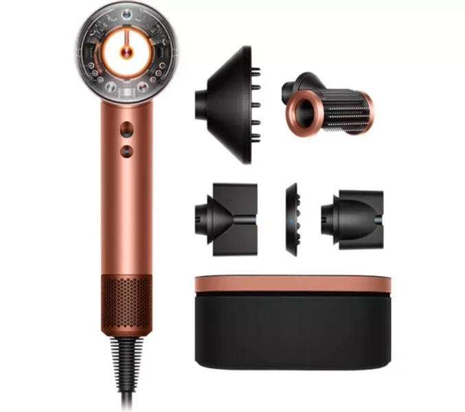 DYSON Supersonic Nural Straight+Wavy Hair Dryer - Amber Silk & Pink Champagne