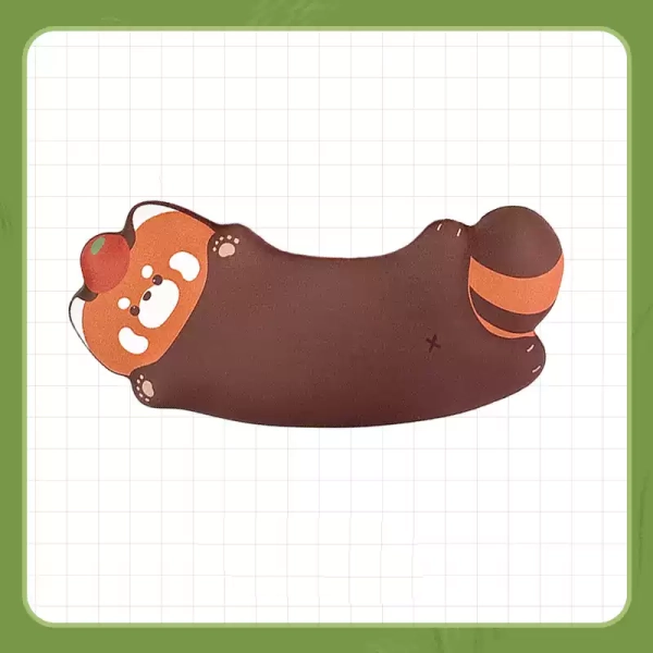 Red Panda Mouse Pad Cute Lesser Panda Wrist Rest - Small Wrist Rest / Orange