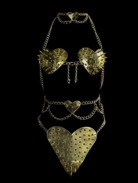 Valeria Gold Spiked Heart Armor – Full Set - Full Set