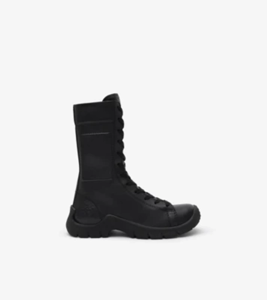 Leather Tone Boots in Black - Women | Burberry® Official