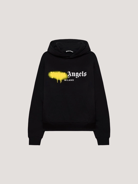 PALM ANGELS Spray City Milan Hoodie Man  Black/yellow