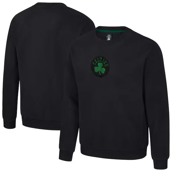Boston Celtics Stadium Essentials Unisex Club Level Chenille Sweatshirt - Black