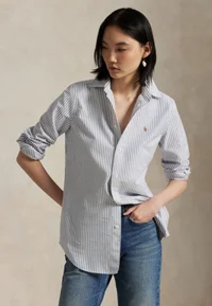 Polo Ralph Lauren - STRETCH SLIM FIT STRIPED OXFORD SHIRT - Button-down blouse - white/heritage royal
