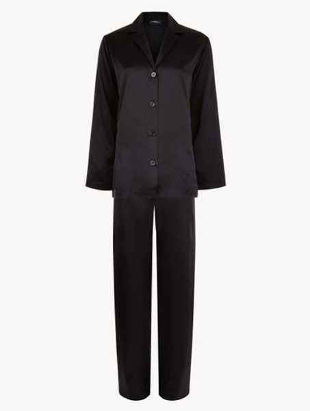 Black silk pyjama set