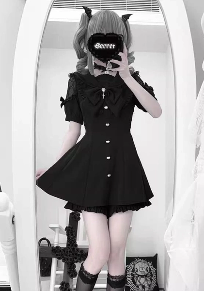 Jirai Kei Set Up, A-line Dress, Short/Long Sleeve Style + shipping 