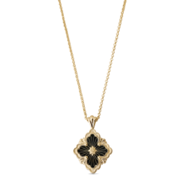 OPERA TULLE YELLOW GOLD PENDANT WITH ONYX