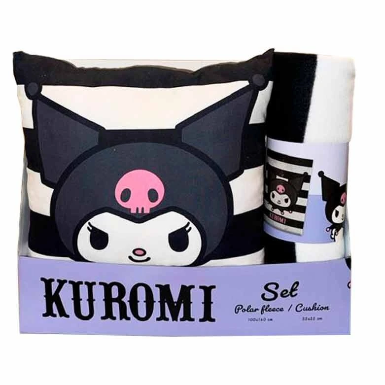 Peitto: Hello Kitty - Kuromi, Polar Blanket & Cushion Set - 31.90e - Koriste - Puolenkuun Pelit pelikauppa