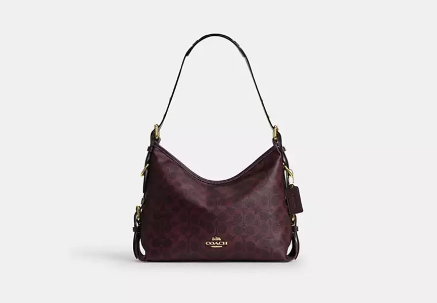Laurel Shoulder Bag With Buckles In Signature Canvas