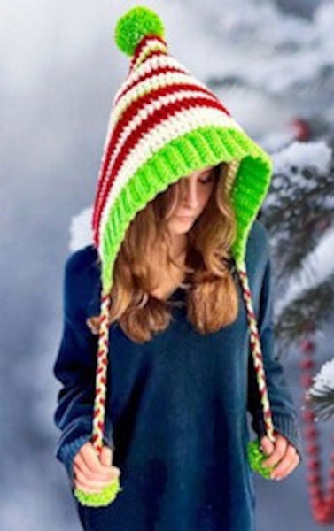 EASY CROCHET PATTERN - Christmas Hood - Hat - Holly Jolly Christmas Hood - 3 Sizes - Ava Girl Patterns - Etsy