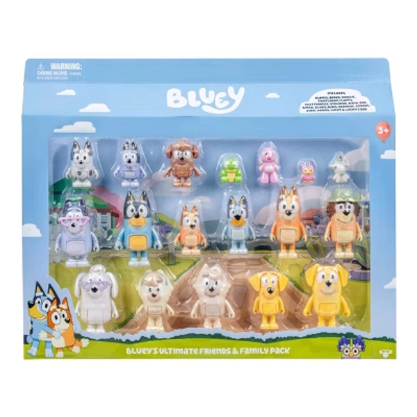 Bluey Neighborhood Friends Mini Figure: Articulated Character Toy Set, Includes 18 Figures, BBC Licensed
