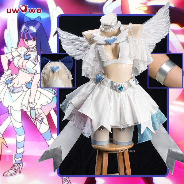 【Pre-sale】Uwowo Anime New Panty & Stocking with Garterbelt Stocking Angel Cosplay Costume S-3XL