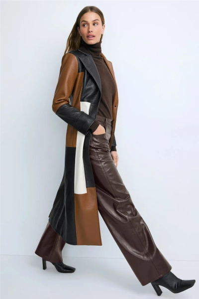 Ronny Kobo x RTR Patchwork Faux Leather Coat