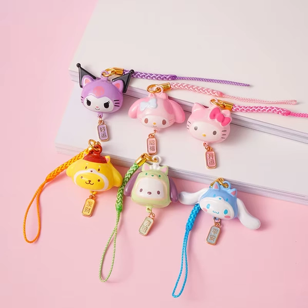Sanrio hellokitty chaveiro da sorte kawaii kuromi cinnamoroll mymelody saco sino pingente de carro presente surpresa crianças brinquedo - AliExpress 26