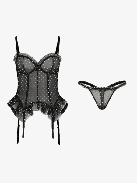 On the Dot Corset 2-Piece Set - Savage size 3x