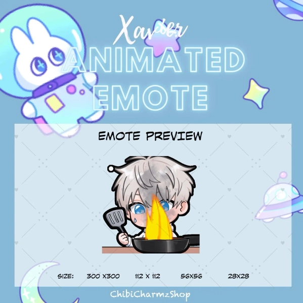 Xavier | Love and Deepspace | High-Quality Hand-Drawn Chibi Emote Pack for Discord / Youtube / Twitch | Detail-Rich Chibi Art