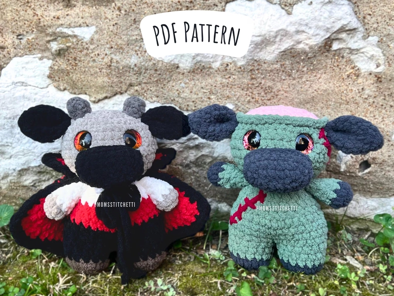 PATTERN - Vampire and Zombie Cow Crochet Pattern