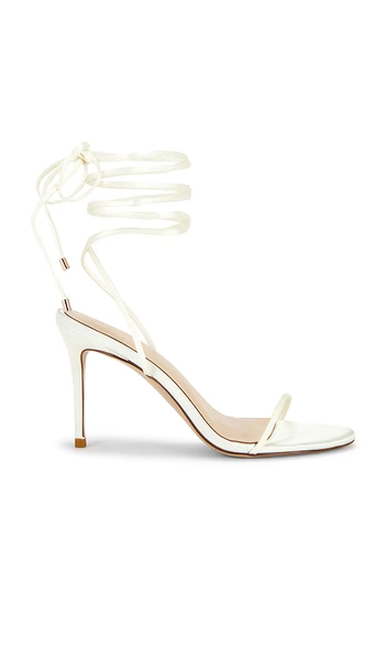 FEMME LA 3.0 Barely There Lace Up Heels in White. - size 8