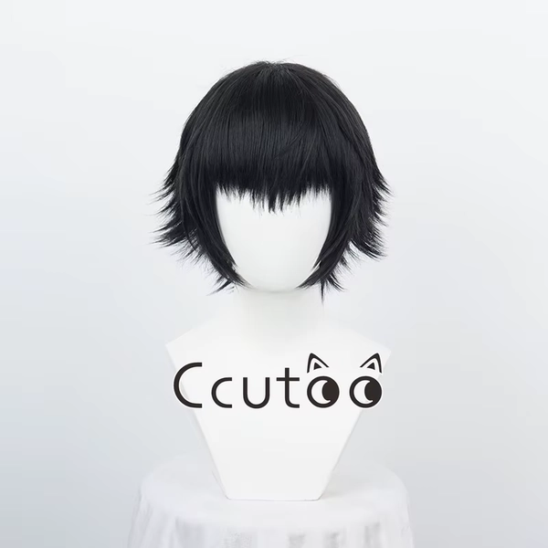 Mary Lady Short Black Grey Mixed Styled parrucca in Costume Cosplay per capelli sintetici resistenti al calore + cappuccio per parrucca gratuito - AliExpress 200165144