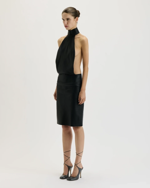 Leather Pencil Dress - S