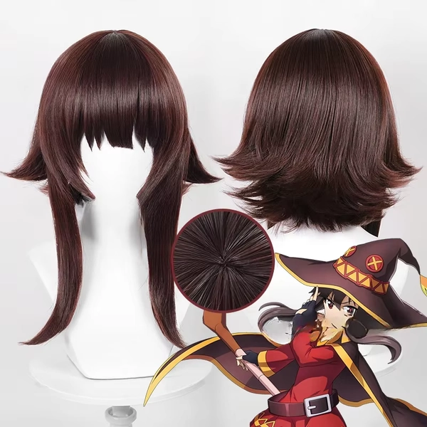 Anime Megumin Cosplay Perücke 32 cm Kurzes Haar Hitzebeständige Synthetische Perücken - AliExpress 