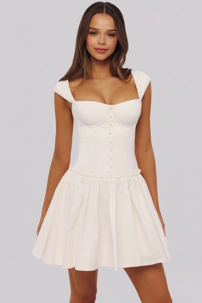 Kaia White Cotton Mini Dress