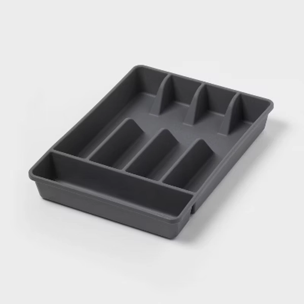 5 Compartment Plastic Plastic Drawer Organizer Gray - Brightroom™
