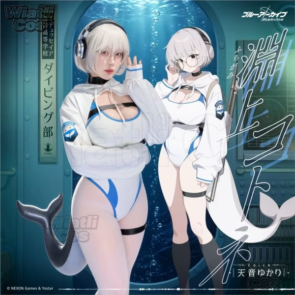 In Stock Blue Archive Urara Kotone Cosplay Whale Costume Sexy Swimsuit With Fluffy Tail Set For Women Christmas Halloween Outfit - AliExpress 