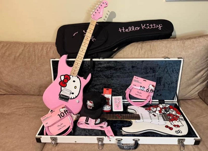 unique, the only complete set in the world, Fender Hello Kitty large collector's set | Reverb