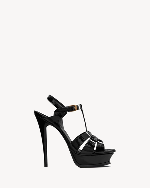 YSL platform sandals in patent leather