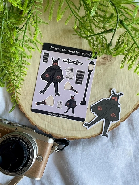 The Man the Moth the Legend | Mothman Sticker Sheet - Etsy South Africa